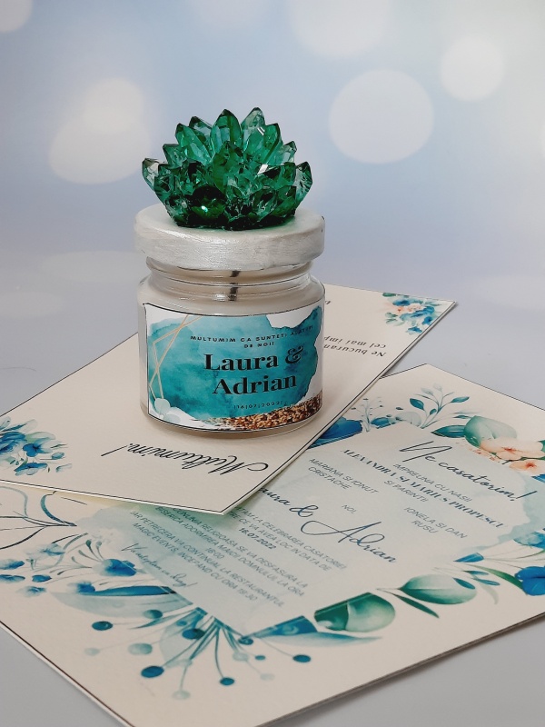 Emerald Crystal Candle - size S