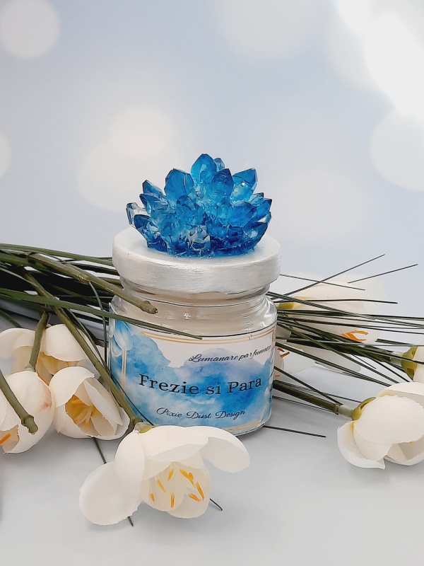 Blue Crystal Candle - size S