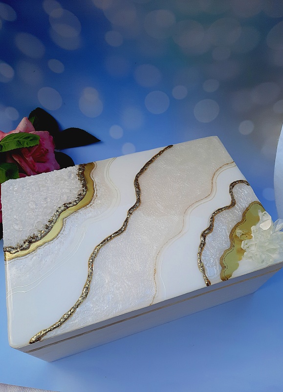 White and Gold Geode - Wedding Gift Box