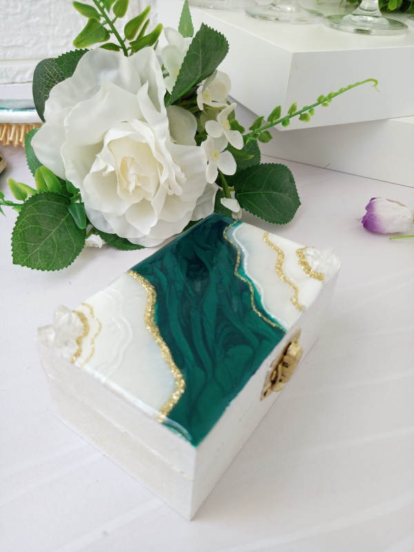 Emerald Geode - Cutie personalizată pentru verighete