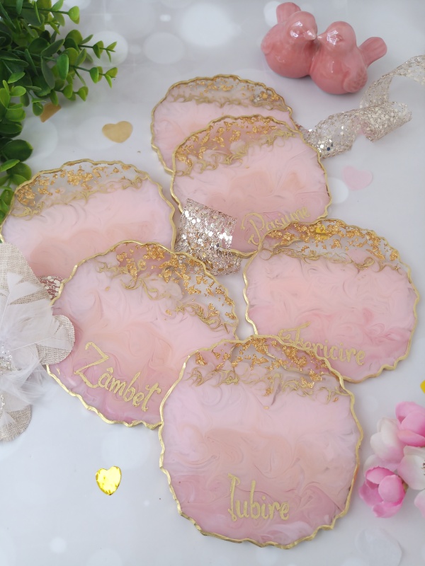 Blushing Beauty - Set 6 suporturi pentru pahare