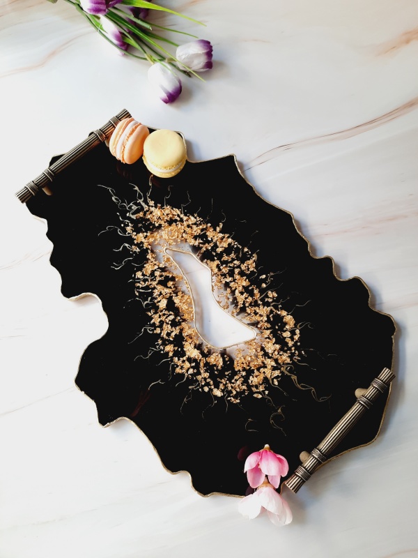 Black Beauty Vanity Tray - Tava cu forma neregulata din rasina